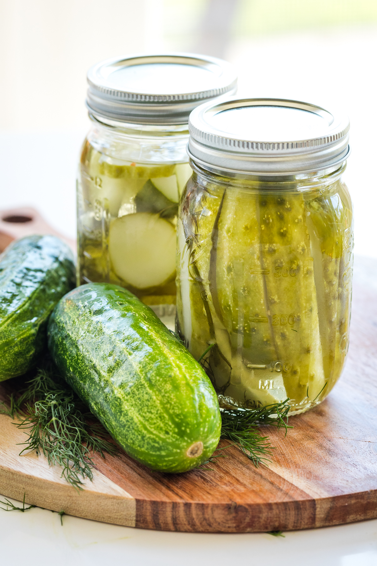Cucumber pickles in a jar
